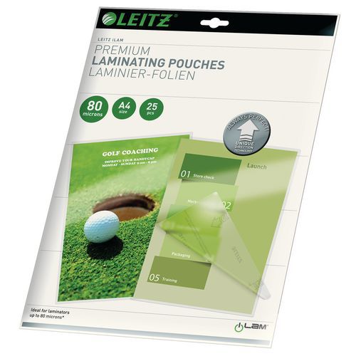 Lamineerhoezen UDT, A4, 80 micron, verpakking van 25, Leitz