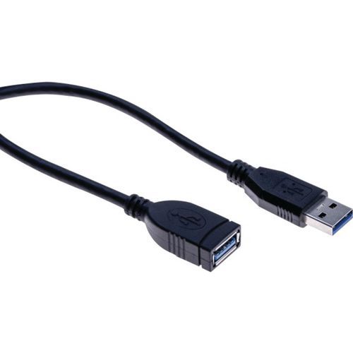 Verlengkabel USB 3.0 A en A eco zwart - 0,5 m