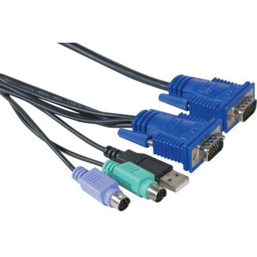 Combinatiekabel Kvm-switch VGA/PS2+USB - 3.0 m DEXLAN
