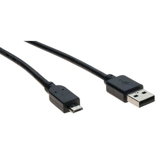 Kabel USB 2.0 type A en micro B zwart - 2 m