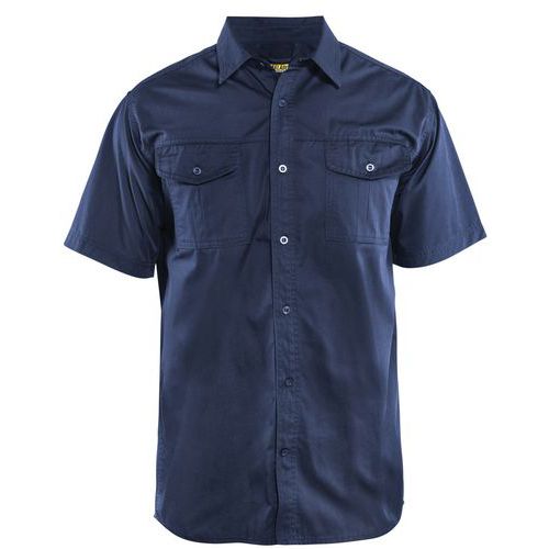 Overhemd Twill korte mouw 3296 - marineblauw