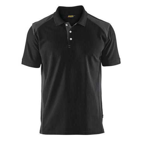 Poloshirt Piqué 3324 - kraag met knoopsluiting - zwart/donkergrijs