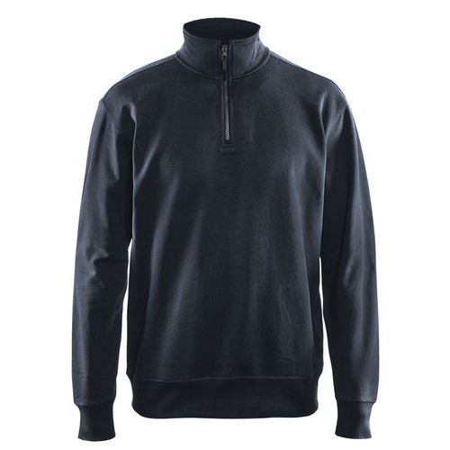 Sweatshirt met halve rits zonder zak 3369 - donker marineblauw
