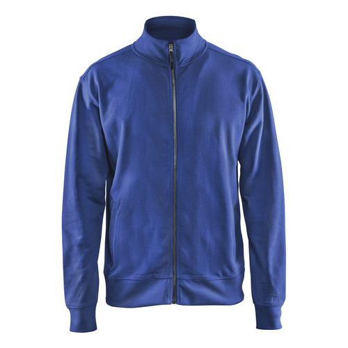 Sweatshirt met one way rits zonder zak 3371 - korenblauw