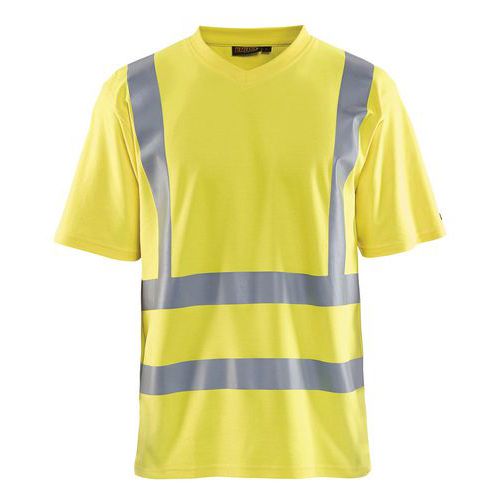 T-Shirt High Vis UV 3380 V hals - geel