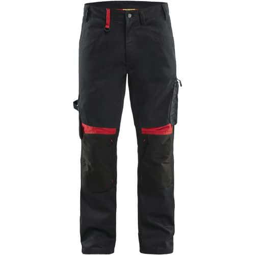 Werkbroek zonder spijkerzakken 1556 zwart/rood - Blåkläder
