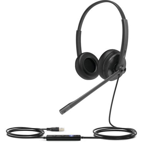 Headset UH34 Dual Teams micro-USB-A met leren oorkussens - Yealink