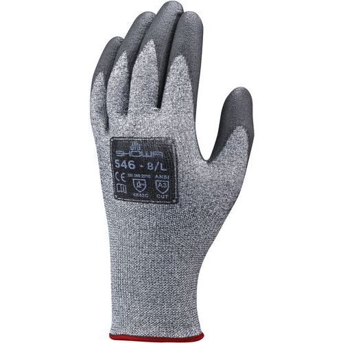 Handschoen Showa 546 snijbestendig DURACoil PU coating grijs - Wiltec