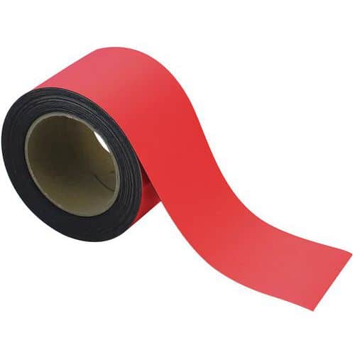 Magnetische tape, uitwisbaar, voor markeren 10 m - Rood - Manutan Expert
