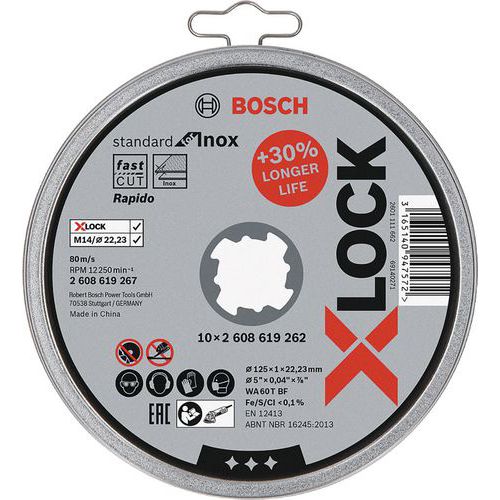 Disques à tronçonner droits X-LOCK pour inox - Bosch