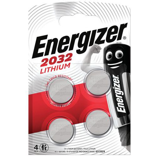 Knoopbatterij lithium CR 2032 - set van 4 - Energizer