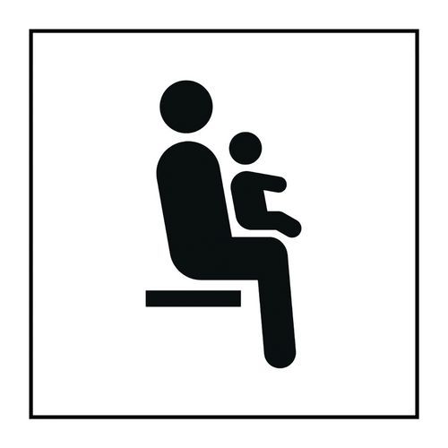 Pictogram gereserveerd zitplaats persoon met jong kind Gravoply
