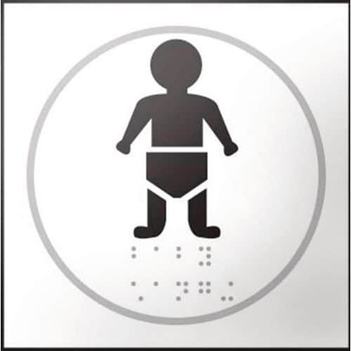 Deurbord baby verschoonkamer in relief en braille