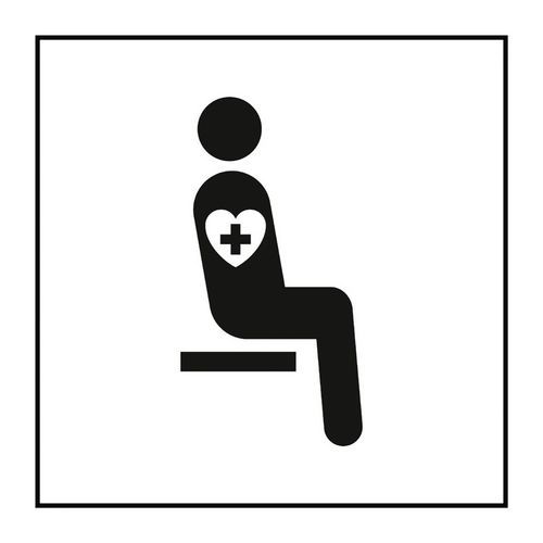 Pictogram gereserveerde zitplaats met gezondheidsproblemen in PVC