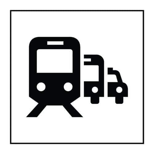 Pictogram overstappunt op bus, trein of taxi in PVC