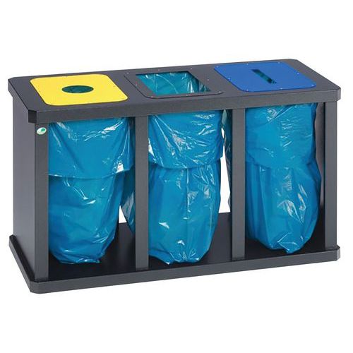 Afvalscheidingsstation voor 3 en 4 soorten afval Tetris met sluitring - Var