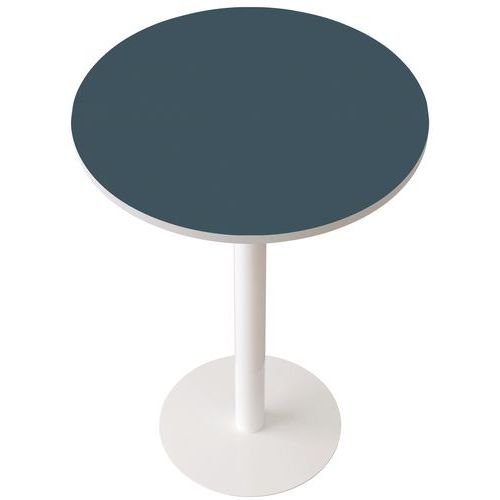Hoge vergadertafel Easy Ø 80 cm, effen gekleurd blad - Manutan Expert