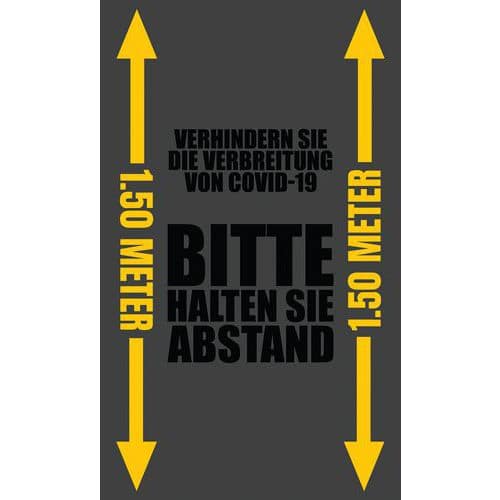 Mat - Washable - met opdruk - BITTE HALTEN SIE ABSTAND-Duits