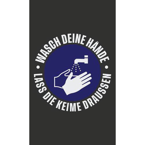 Mat - Washable - met opdruk - Wasch deine hände- Duits - Notrax
