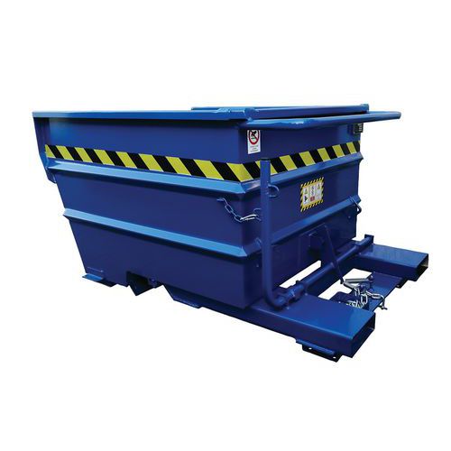 Kiepcontainer van versterkt staal, blauw - Manutan