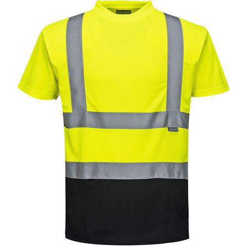 T-shirt Tweekleuren Zwart/geel S378 Portwest