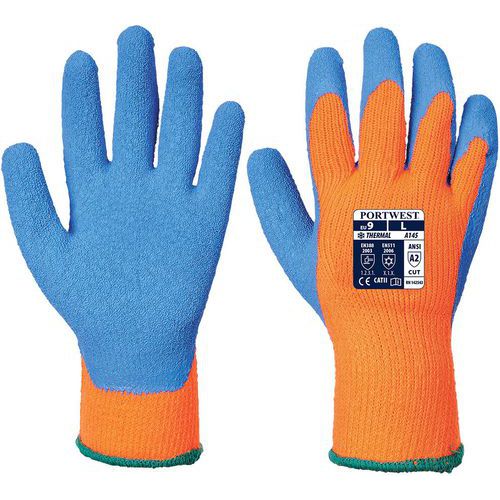 Handschoen Cold Grip Oranje/blauw A145 Portwest