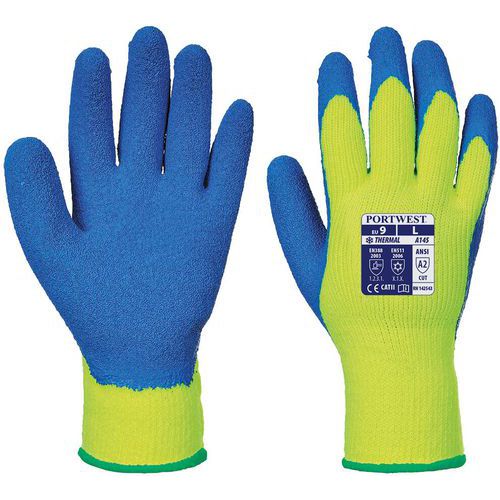 Handschoen Cold Grip Geel/blauw A145 Portwest