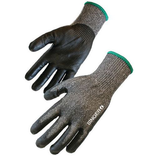 Handschoen met polyurethaan coating HDPE Snijweerstand F - Singer