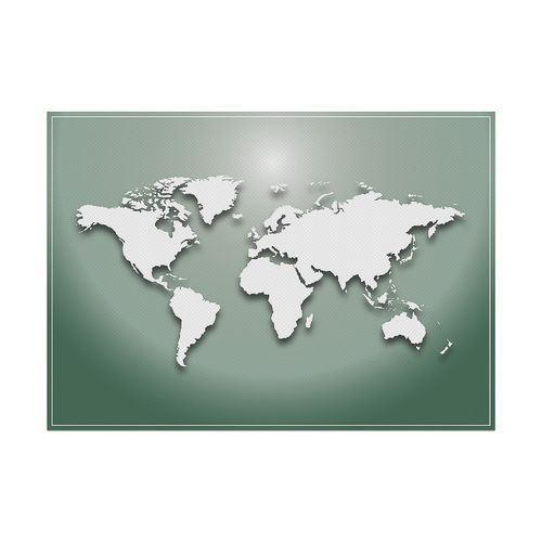 Placemat Wereldkaart groen