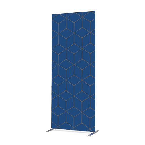 Scheidingswand Textiel Deco Dubbelzijdig Hexagon Blauw/bruin