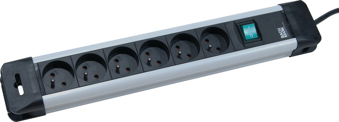 Ewent 6-weg Stekkerdoos – 6x Schuko/Duitse + Italiaanse Stopcontacten, 5 Meter Kabel, Individuele Verlichte Schakelaars, Kinderbeveiliging, 2500W