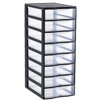 Kunststof opbergtoren A4 Orgamix 8 laden - zwart - Sundis