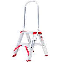Dubbele trapladder Solide Eco Professional met vaste reling - 2-5 treden