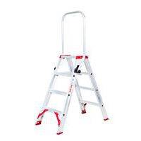 Dubbele trapladder Solide Eco Professional met opvouwbare reling - 2-5 treden