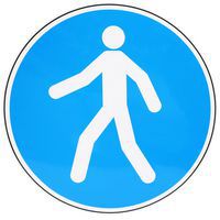 Gebodsbord - Verplichte doorgang voor voetgangers - Zelfklevend