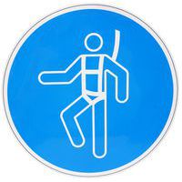 Gebodsbord - Veiligheidsharnas verplicht - Zelfklevend