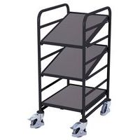 Etagewagen klein met 3 etages, 2 schuin - Draagvermogen 200 kg