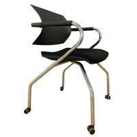 Bureaustoel zwart refurbished - stof en metaal