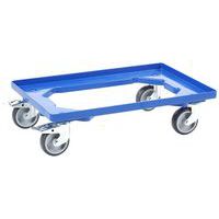 Dolly blauw met remmen 600x400 mm - draagkracht 250 kg - Kruizinga