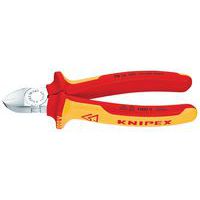 KNIPEX Platspitse tang met zijsnijder (telefoontang) verchroomd geïsoleerd met meercomponenten-omhullingen, VDE-gekeurd, met, 26 26 200 T