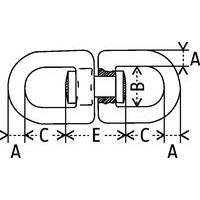 Wartel van rvs, AISI 316 - 2 beugels