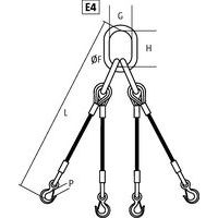 Hijsband van staalkabel met 4 strengen (E4) - Hefvermogen 700 kg tot 9100 kg, foto 2 van 2