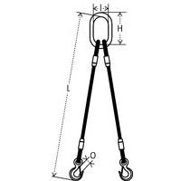 Hijskabel rvs 2 strengen - Hefvermogen 560 tot 2000 kg