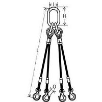 Hijskabel rvs 4 strengen - Hefvermogen 850 tot 2300 kg