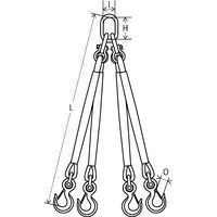 Polyester hijsband - Hefvermogen 2100 tot 10500 kg - 4-sprong.