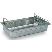 Gastronormbak 1/1 rvs geperforeerd met korfgrepen