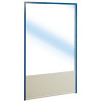 Enkelvoudige scheidingswand in melamine - Paneel in glas - Hoogte 1,70 m