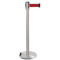 Verchroomde paal met band 2 m - sokkel op wielen - Manutan Expert