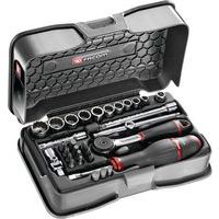 Koffer 12-kant doppen 1/4'' dunwandig in inches en bits 31 stuks Facom