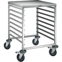 Regaalwagen RVS met werkplateau staalverzinkte wielen RWRA 851